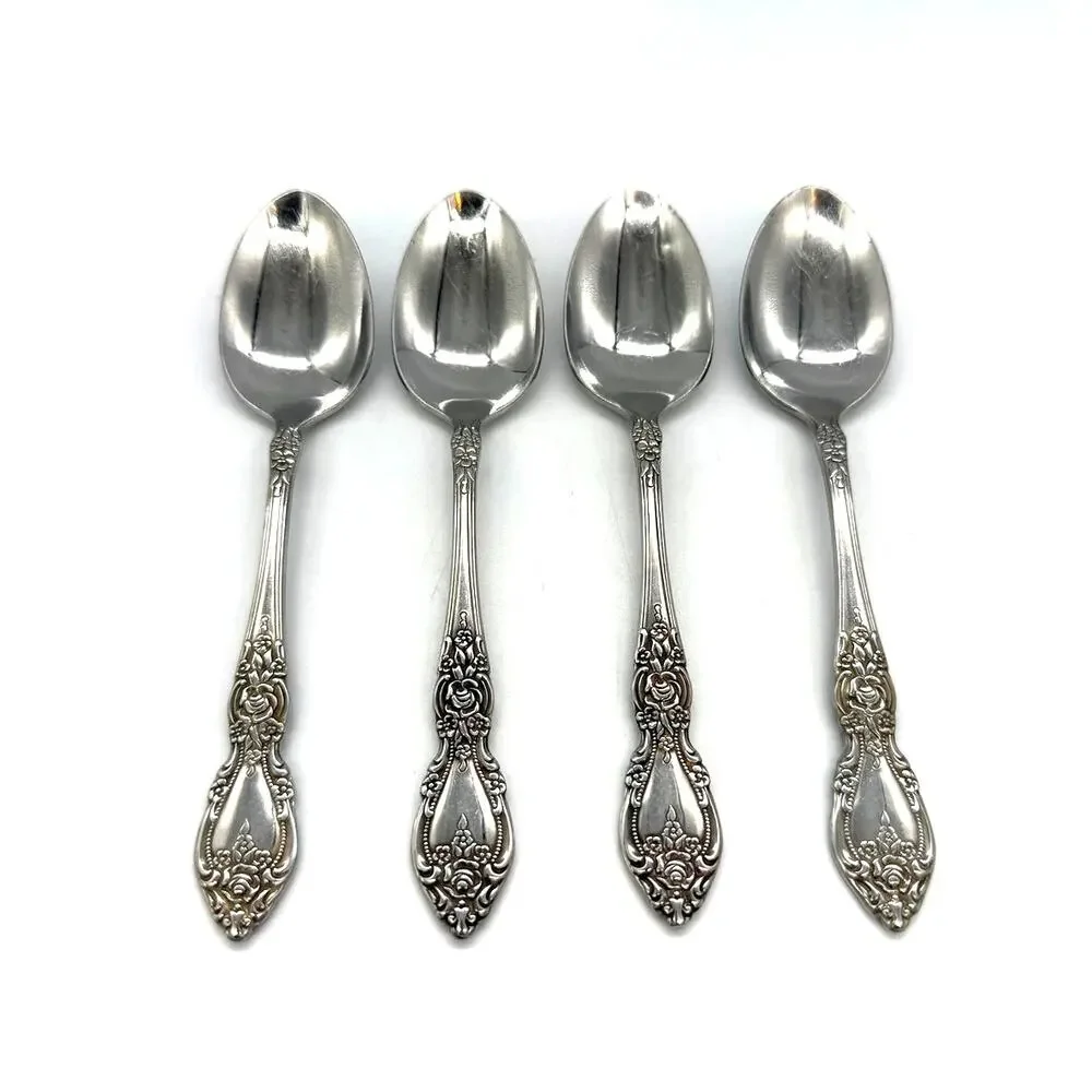 Oneida OCO Wordsworth Set of 4 Stainless Steel Teaspoons